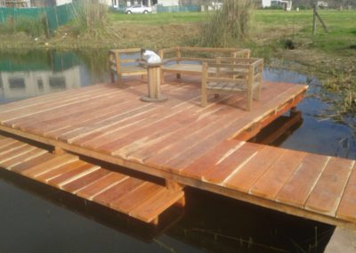 muelle de madera con extensión